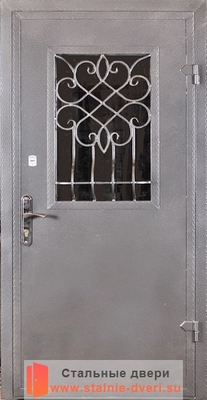 Дверь с ковкой и стеклом KS-029